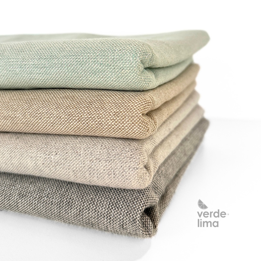 Pack de retalhos - Linho Alentejano com brilho - Tons frios Pack de retalhos - Linho Alentejano com brilho - Tons frios