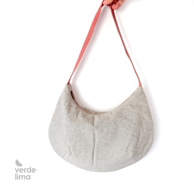 Bolsa meia lua - linho alentejano cinza