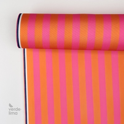 Nylon Impermeável - Riscas rosa e laranja (novo tom)