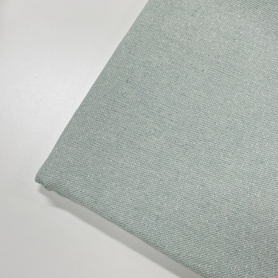 Retalho 47x280cm - Linho Alentejano com brilho (2,8m) - Verde Menta com fios prateados