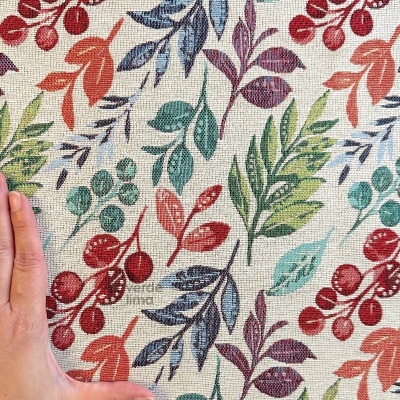 Tecido gobelin - Bagas e folhas