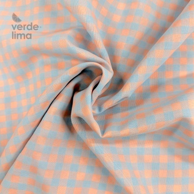 Tecido Vichy - Gingham Little Azul e Rosa