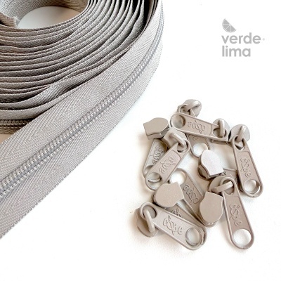 Fecho zipper malha 5 - Pack de 5 metros com 10 cursores