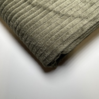 Retalho 41x142cm - Bombazine risca extra larga - Verde Tropa