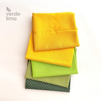 Pack de retalhos - Pintas tons primavera