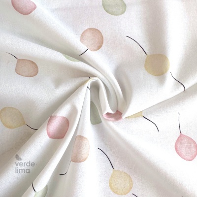 Tecido de Algodão - Bichinhos nas nuvens - Balõezinhos rosa