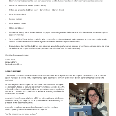 Passo a Passo digital - Mochila com cordão