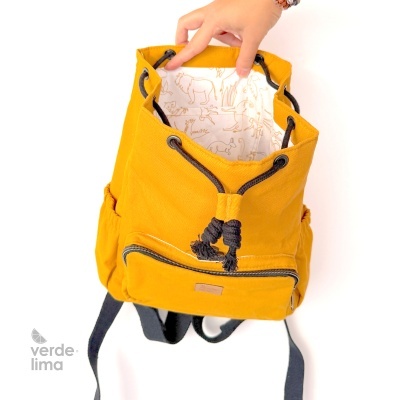 Mochila com cordão - Canvas amarelo