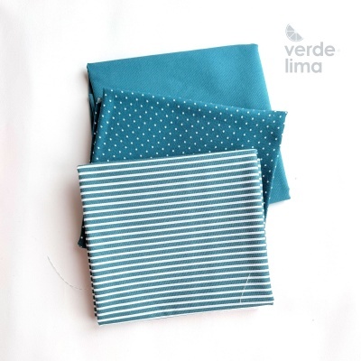 Pack de retalhos - Básicos de algodão - Azul Petróleo