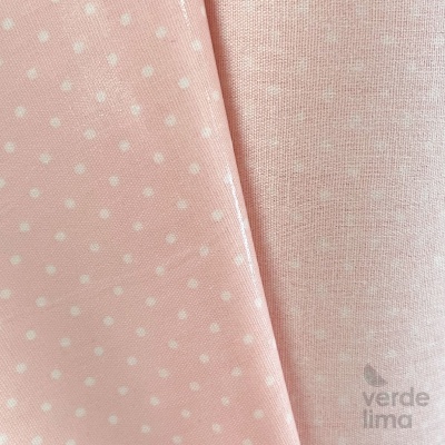 Tecido Plastificado - Pintas Rosa Claro