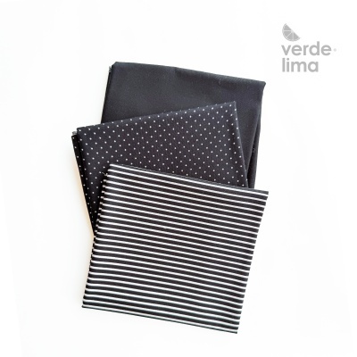 Pack de retalhos - Básicos de algodão - Preto