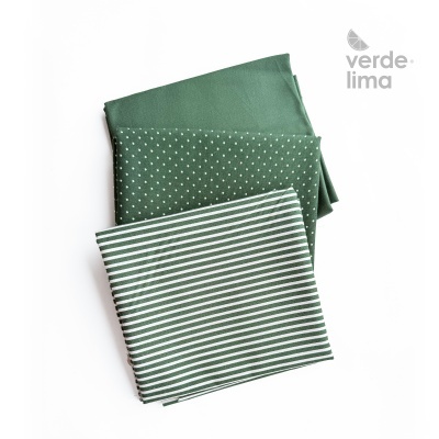 Pack de retalhos - Básicos de algodão - Verde Escuro