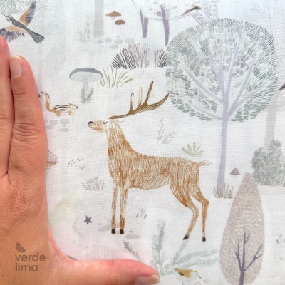 Tecido de Algodão - Estampado digital - Wild forest