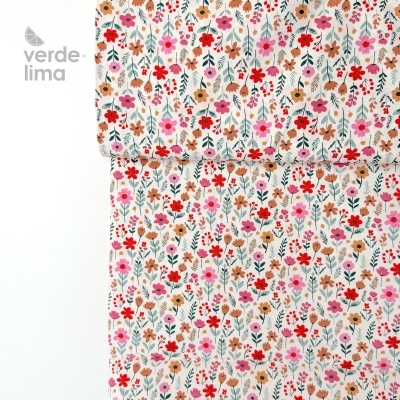 Tecido de Algodão - Flores silvestres fundo branco
