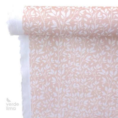 Nylon Impermeável - Floral rosa nude