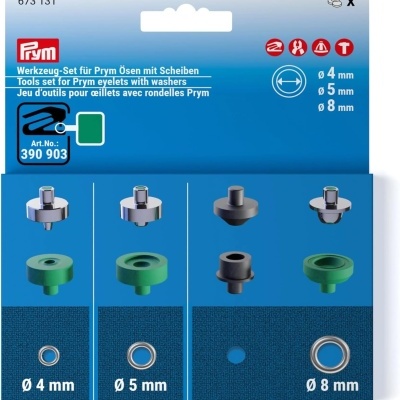 Matrizes para ilhoses Prym de 4, 5 e 8mm