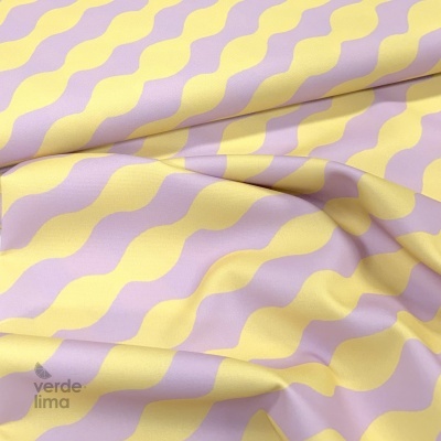 Minimate Impermeável - Ondas lilás e amarelo