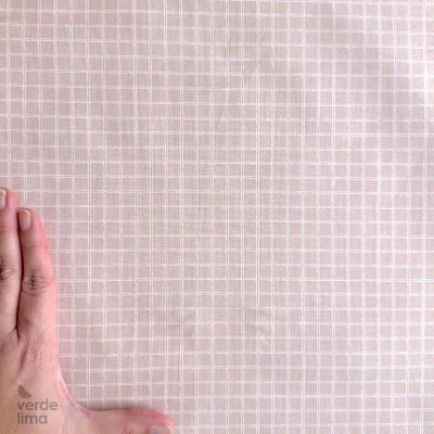 Tecido de Algodão - Quadriculado rosa nude