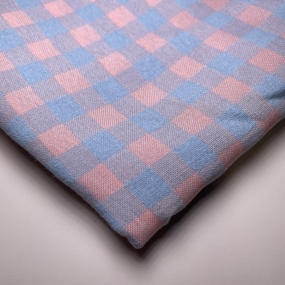 Retalho 29x145cm - Tecido Vichy - Gingham Little Azul e Rosa