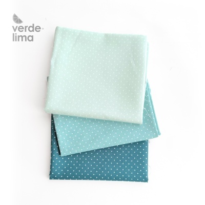 Pack de retalhos - Pintas tons oceano