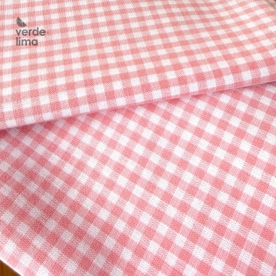 Pack de retalhos - Vichy e cambraia de algodão - Rosa Claro