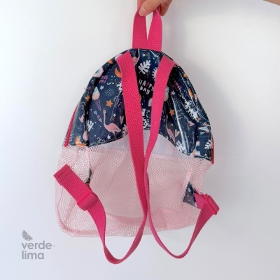 Mochila de praia com rede - Rosa