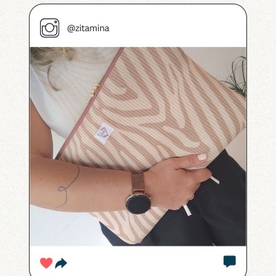 Bombazine estampada  - Zebra tons bege