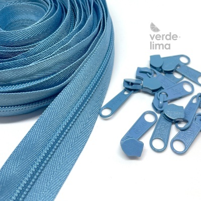 Fecho zipper malha 5 - Pack de 5 metros com 10 cursores