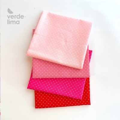 Pack de retalhos - Pintas tons cherry