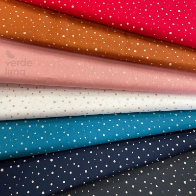 Tecido de Algodão - Glitter Gold Dots