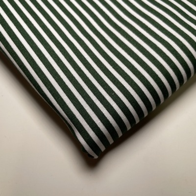 Retalho 49x150cm - Tecido de Algodão - Riscas - Stripes - Verde Escuro
