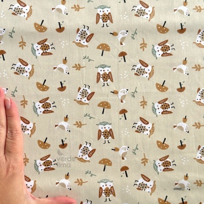 Tecido de Algodão - Bear and moose - Mochos