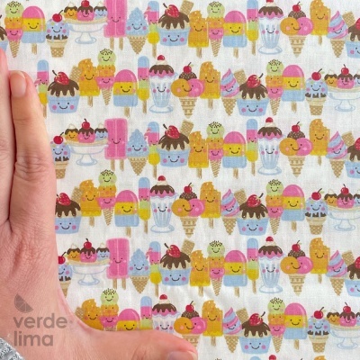 Retalho 40x150cm - Sorvetinho - Filas de gelado