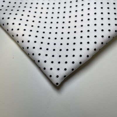 Retalho 25x150cm - Tecido de Algodão - Pintas - Petit Dots - Pintas Pretas fundo Branco