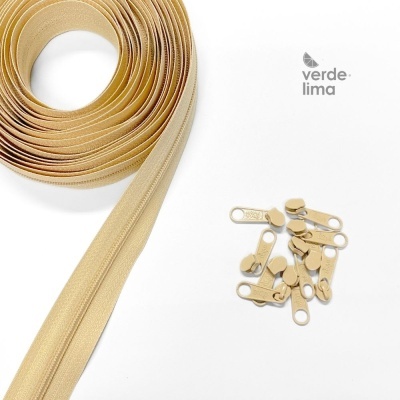 Fecho zipper malha 3 - Pack de 5 metros com 10 cursores