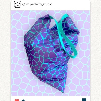 Nylon Impermeável - Malhado Roxo e verde