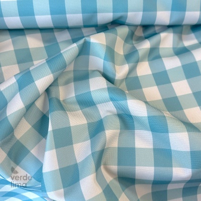 Nylon Impermeável - Xadrez azul e menta
