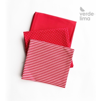 Pack de retalhos - Básicos de algodão - Vermelho