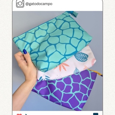 Nylon Impermeável - Malhado verde e turquesa