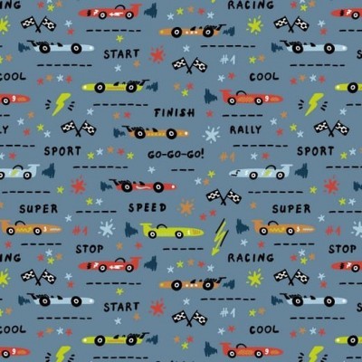 Tecido de Algodão - GO-GO-GO! - azul