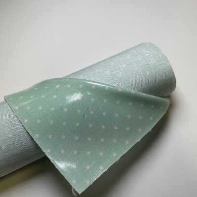 Retalho 26x140cm - Tecido Plastificado - Pintas verde menta