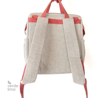 Mochila de maternidade - linho alentejano cinzento