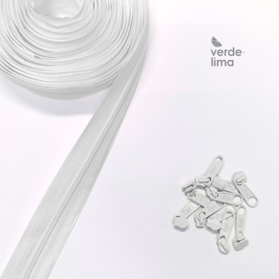 Fecho zipper malha 3 - Pack de 5 metros com 10 cursores