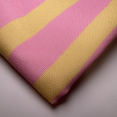 Retalho 33x122cm - Tecido panamá resistente à água - Riscas rosa e amarelo