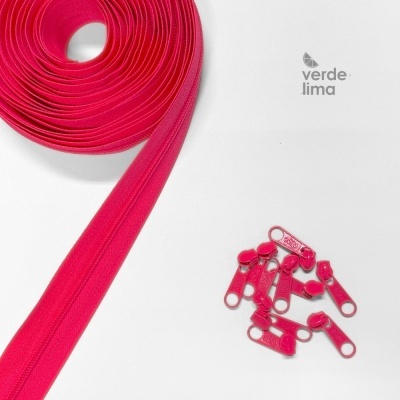 Fecho zipper malha 3 - Pack de 5 metros com 10 cursores