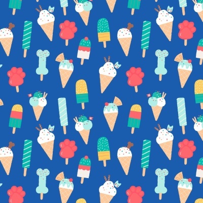 Tecido de Algodão - Puppy pool party - Ice Cream