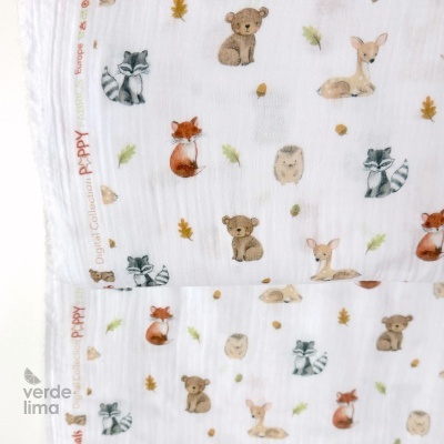 Musselina - Estampado digital - Forest animals