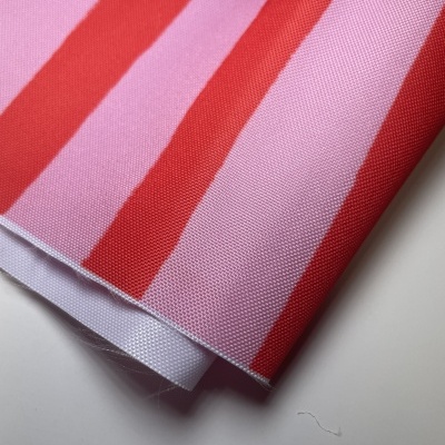 Retalho 20x150cm - Nylon Impermeável - Riscas Rosa e Vermelho
