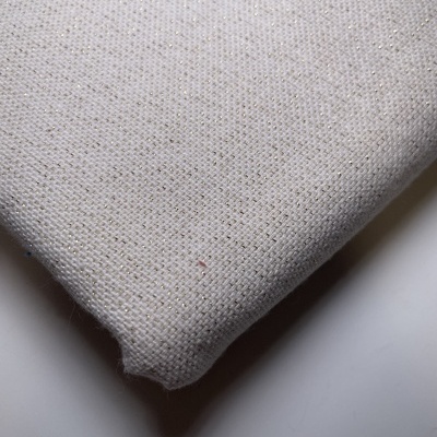 Retalho 47x280cm - Linho Alentejano com brilho (2,8m) - Cru com fios dourados