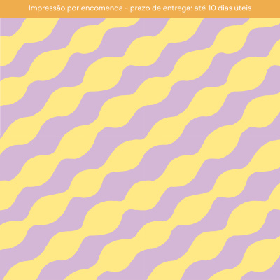 IMPRESSÃO POR ENCOMENDA - Ondas lilás e amarelo